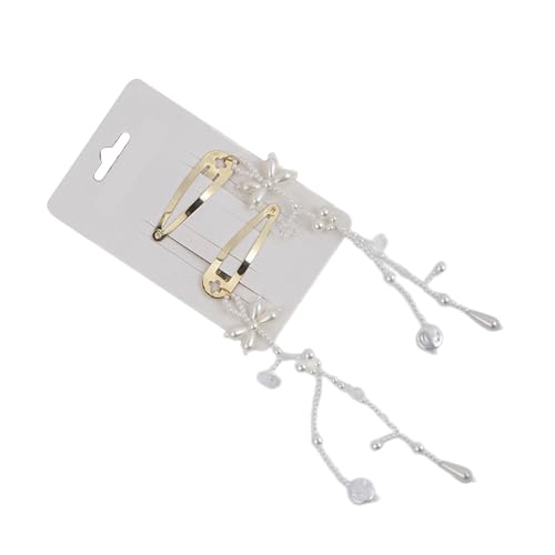 Zqxnt 1Pair Perlen Bowknot Haare Clip Side Banger Haarnadel Bogen Haarnadel Handgefertigtes Schmetterling Kopfbedeckungshaarschmuck Schmuck Verzierungen Hübsche Haare Clip von Zqxnt