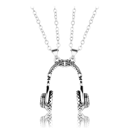 Zqxnt 2pcs Modische Kopfhörer Anhänger Halskette Ohrhörer Halskette Musik Schmuck Für Männer Geschenk Hip Hop DJ Rapper Personalisieren Sie Geschenkohrhörer Halskette von Zqxnt