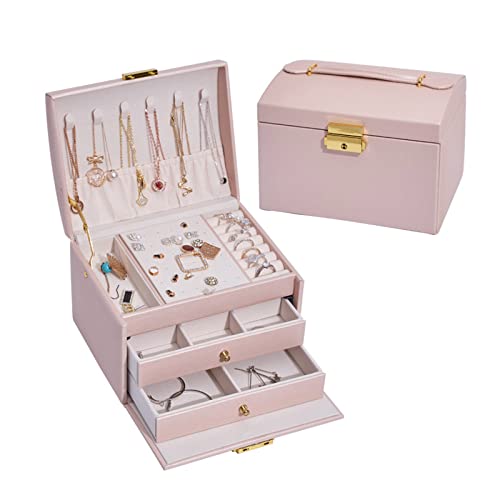 Zqxnt 3 Schicht Frauen Schmuckschachtel Schmuck Stagerbox Organisator Tragbarer Reiselschmuck Für Gehäuse Ohrringe Halskette Box Schmuck Aufbewahrungsbox von Zqxnt