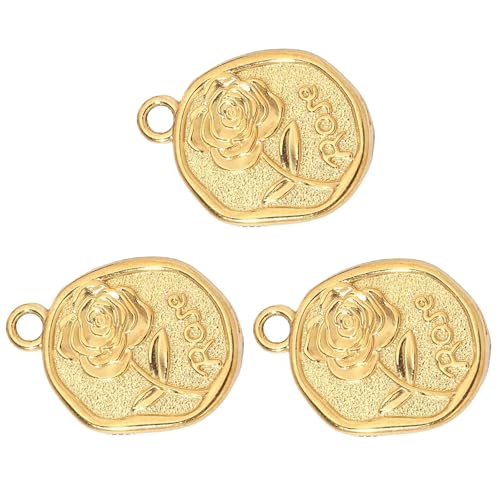 Zqxnt 3pcs Robuster Edelstahlblumenzauber Mit Goldbeschichtung Dekoration Für Schmuckprojekte Und Modeaccessoires Mode Frauen von Zqxnt