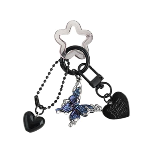 Zqxnt Buntes Schmetterling Herzanhänger Keychain Alloy Keyring Star Bag Decoration Mode Accessoire Für Frauen Und Mädchen Leichte Tasche Charme von Zqxnt