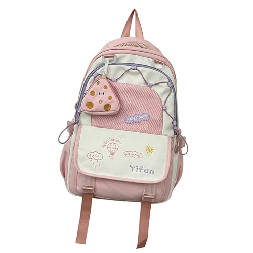 Zqxnt Casual Travel Contrast Color Rucksack Mit Einstellbaren Gurten Münze Geldbeutel Großer Kapazitätsschule Für Den Täglichen Gebrauch Unisex Stylish Travel Daypack von Zqxnt