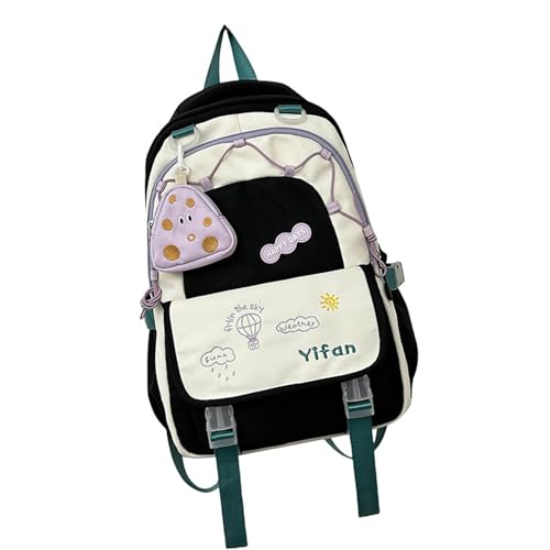 Zqxnt Casual Travel Contrast Color Rucksack Mit Einstellbaren Gurten Münze Geldbeutel Großer Kapazitätsschule Für Den Täglichen Gebrauch Unisex Stylish Travel Daypack von Zqxnt