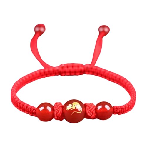 Zqxnt Chinesische Schlangen Rote Schnur Armbänder Einstellbares Glück Zauberschmuck Schmuck Armband Perlenarmband Für Festivalfeier Männer Armband von Zqxnt