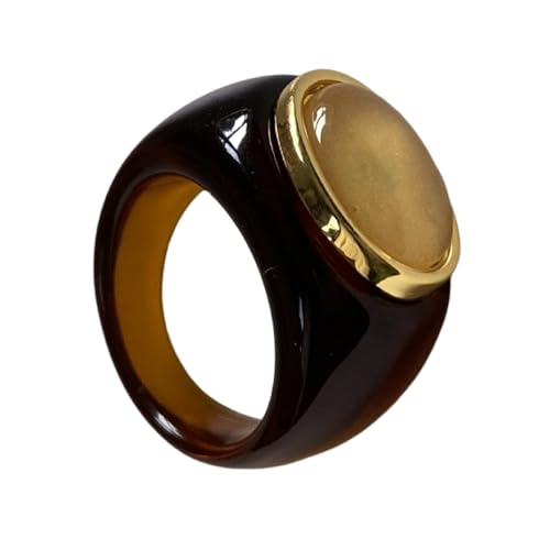 Zqxnt Einfache Harzgeometrische Ringe Farbenfrohe Edelsteine ​​Punk Finger Ringe Wasserdichtes Modeaccessoire Für Alltägliche Kleidung Modeaccessoire von Zqxnt
