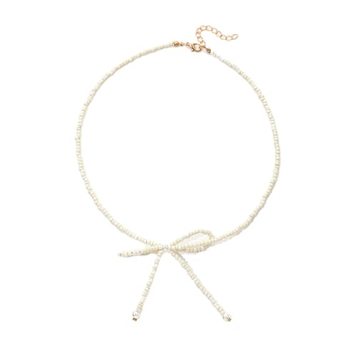 Zqxnt Einzigartige Designs Perlen Und Bowknotstile Mode Halskette Accessoire Für Frauen Die Retro Schmucktechnungsstücke Täglich Kette Mögen von Zqxnt