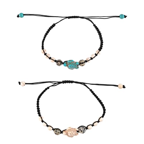 Zqxnt Einzigartige Meeresschildkröten Türkisfarbene Armbänder Für Frauen Und Männer Handgefertigtes Naturstein Strand Schmuck Trendy Accessoire Turquoise Perlen Armband von Zqxnt