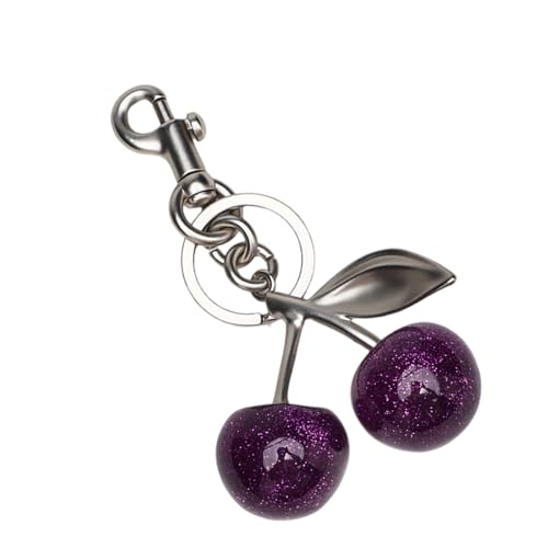 Zqxnt Elegant Sturde Alloy Lovely Cherrys Charme Anhänger Lock Keyring Fashion Accessoire Für Stilvolle Mädchen Frauen Damen Cherrys Keychain von Zqxnt