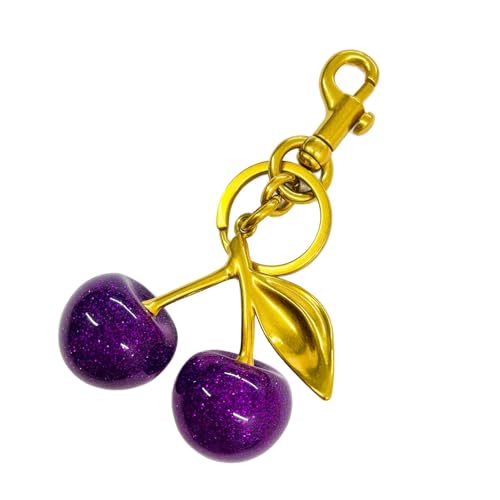 Zqxnt Elegant Sturde Alloy Lovely Cherrys Charme Anhänger Lock Keyring Fashion Accessoire Für Stilvolle Mädchen Frauen Damen Cherrys Keychain von Zqxnt