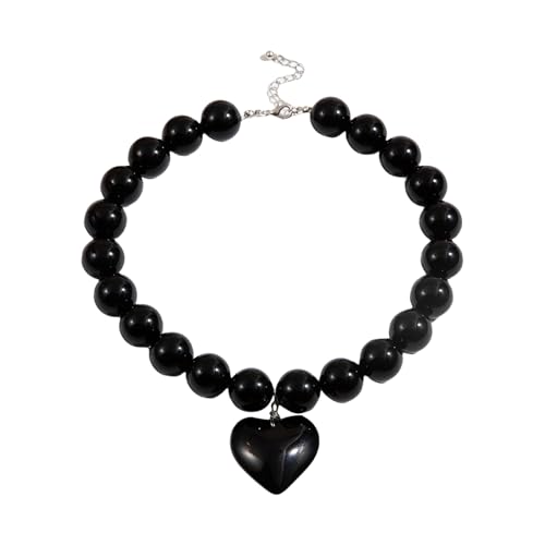 Zqxnt Elegante Perlen Große Herzkette Symbolisiert Für Immer Liebe Und Raffinesse Für Mode Stürmerinnen Modeschmuck von Zqxnt