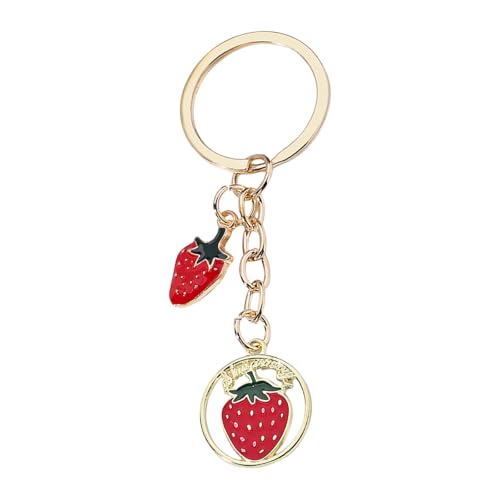 Zqxnt Eleganter Charme Schlüsselanhänger Schöne Kirschherzpflanze Fruchtschlüsselring Für Trendige Frauen Und Mädchen Freundschaft Geschenke Täglich Benutzen Sie Schöne Keyring von Zqxnt