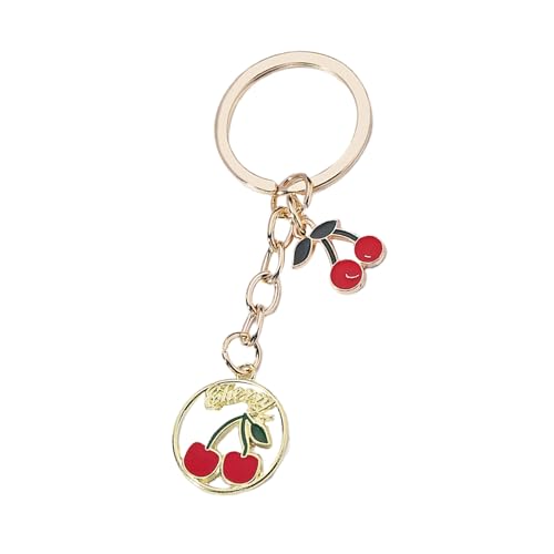 Zqxnt Eleganter Charme Schlüsselanhänger Schöne Kirschherzpflanze Fruchtschlüsselring Für Trendige Frauen Und Mädchen Freundschaft Geschenke Täglich Benutzen Sie Schöne Keyring von Zqxnt