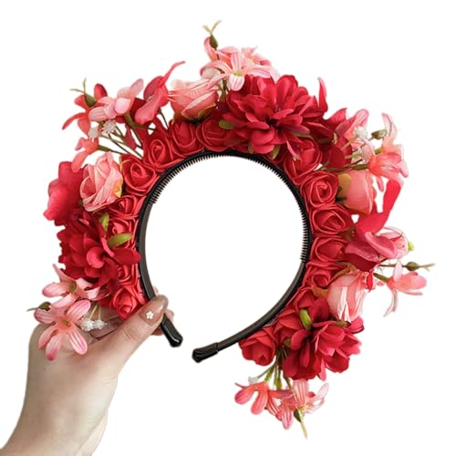 Zqxnt Ethnischer Stil Blumenhaardekoration Handgefertigtes Blumen Haarnadelzubehör Kopfstück Für Traditionelle Kostüm Und Fotoshootings Verstellbares Stirnband von Zqxnt