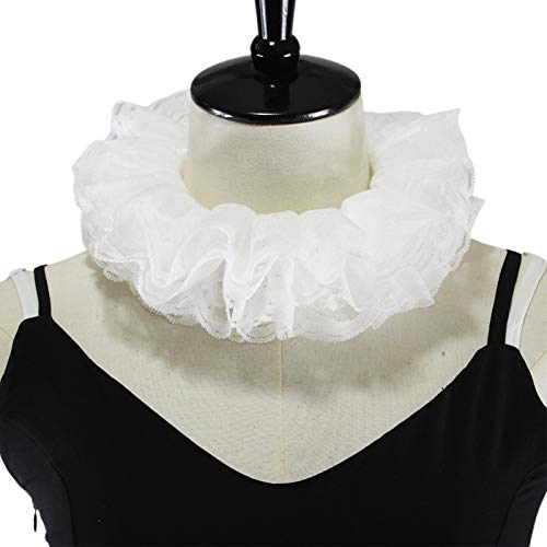 Zqxnt Frauen Retro Geschichtete Gekräuselte Spitze Gefälschter Kragen Hals Ruff Tüll Choker von Zqxnt