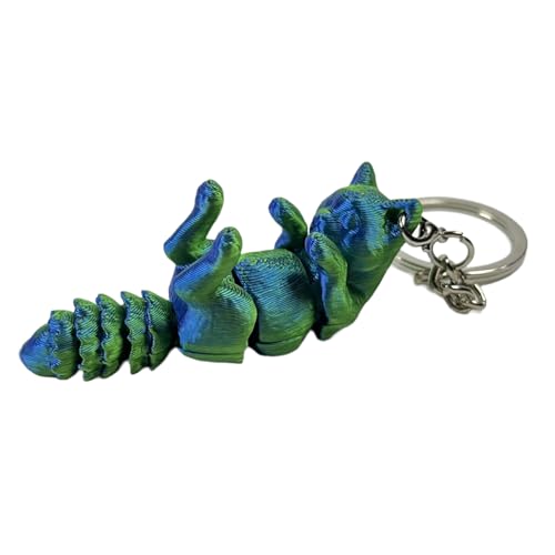 Zqxnt Gedruckte Artikulierte Katze Schlüsselbund Tierschlüsselring Mit Flexiblen Gelenke Mode Gradienten Farbe Jugend Trendy Keychain von Zqxnt