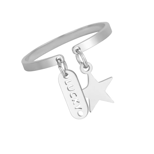 Zqxnt Geometric Star Opening Rings Hand Jewelry Fashion Finger Alloy Texture Suitable For Fashion Enthusiasts Present Star von Zqxnt