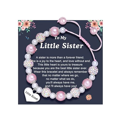 Zqxnt Gravures Armband Strasssteine ​​Perlenarmband Mit Herzheizen Verstellbar Länge Stylish Accessoire Für Mädchen Geburtstagsgeschenk Für Tochter von Zqxnt