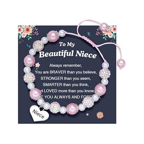 Zqxnt Gravures Armband Strasssteine ​​Perlenarmband Mit Herzheizen Verstellbar Länge Stylish Accessoire Für Mädchen Geburtstagsgeschenk Für Tochter von Zqxnt