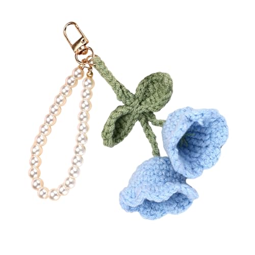 Zqxnt Handgefertigter Blumenhäkelschlüsselkette Mit Perlen Weich von Zqxnt