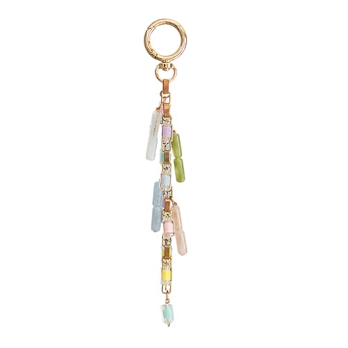 Zqxnt Harz Perlen Keychain Anhänger Für Stilvolle Taschendekoration Handgefertigter Schlüsselring Modische Schlüsselhalter Telefonzubehör Perlen Textur Schlüsselbund von Zqxnt