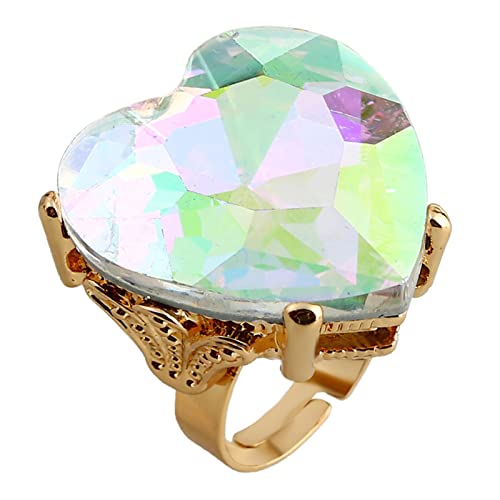 Zqxnt Herzgeformte Verstellbare Ringe Offene Ringe Mode Öffnung Verstellbarer Ringe Legierungsmaterial Offenes Ringe Geschenk Für Männer Frauen Verstellbare Fingerringe Für Mädchen von Zqxnt