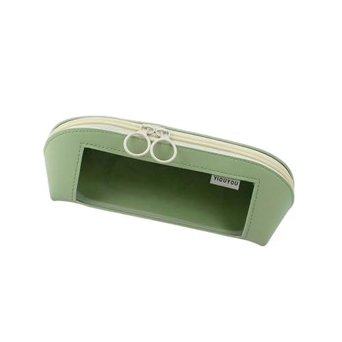 Zqxnt Hochkapazität Leder Bleistift Hülle Klare Wasserfeste Stiftbeutel Stift Organisatoren Bag Make Up Tasche 9.25x3.35 Zoll Lederstifthülle von Zqxnt