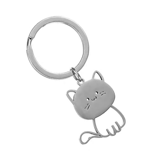Zqxnt Katzen Anhängerbeutel Charme Accessoire Einzigartige Schlüsselschmuck Edelstahl Textur Zum Dekorieren Von Liebhabern Und Kunstfans Tragbarer Schlüsselhalter von Zqxnt