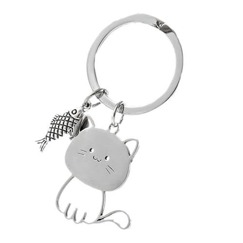 Zqxnt Katzen Anhängerbeutel Charme Accessoire Einzigartige Schlüsselschmuck Edelstahl Textur Zum Dekorieren Von Liebhabern Und Kunstfans Tragbarer Schlüsselhalter von Zqxnt