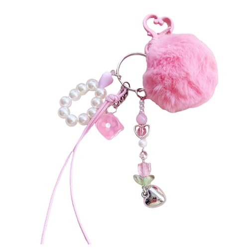 Zqxnt Luxuriöse Sphäre Und Perlenauto Schlüsselbund Luxuriöse Perlen Verschönerte Schlüsselkette Charme Weiche Autobehänge Accessoire Party Dating Accessoire von Zqxnt