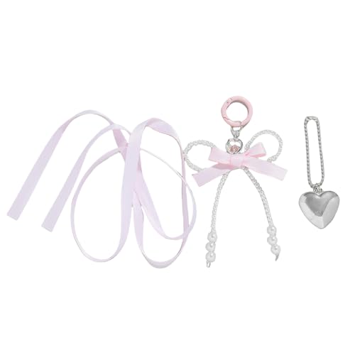 Zqxnt Mode Nachahmungsperlen Bowknot Schlüsselanhänger Für Frauen Stilvoller Perlen Keyring Accessoires Eleganter Schlüsselhalter Juwely Netter Keyring Charme von Zqxnt