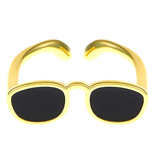 Zqxnt Mode Offene Ringe Verstellbare Brille Netter Gläsern Für Finger Vintage Gothic Stapelbarer Ringschmuck Für Frau Mädchen Brillen Ringringe Für Männer Teen Girls Unter Frauen Silber Gold von Zqxnt