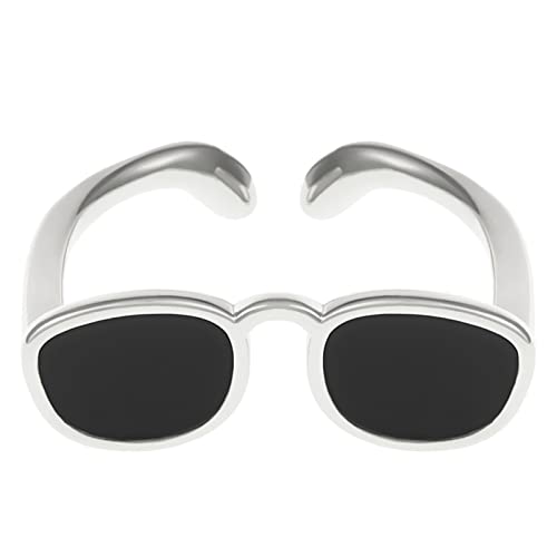 Zqxnt Mode Offene Ringe Verstellbare Brille Netter Gläsern Für Finger Vintage Gothic Stapelbarer Ringschmuck Für Frau Mädchen Brillen Ringringe Für Männer Teen Girls Unter Frauen Silber Gold von Zqxnt