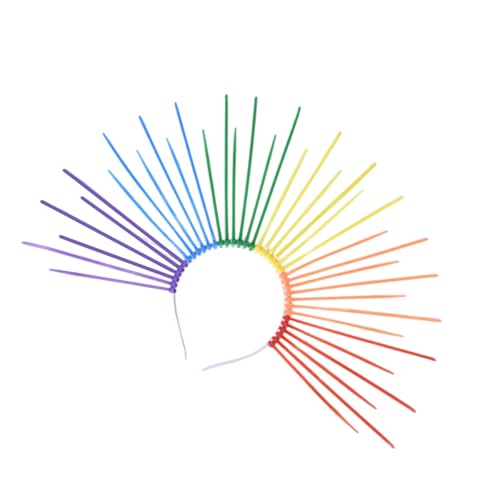 Zqxnt Mode Regenbogen Halos Kopfbedeckung Für Musikfestivals Stilvolle Kostüm Kopfbedeckung Verstellbarer Kopfschmuck Accessoire Hochzeitsfeier Ornament Orament von Zqxnt