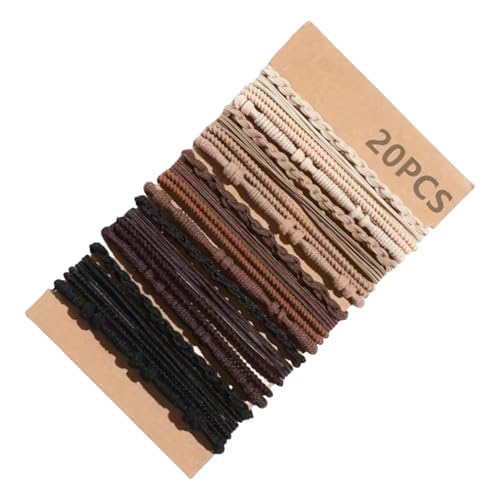 Zqxnt Mode Stile Elastische Haarbindungen 20pcs Robuste Stretch Pferdeschwanzhalter Für Frauen Und Mädchen Mit Dünnem Oder Lockigem Haar Pferdeschwanzhaltern von Zqxnt