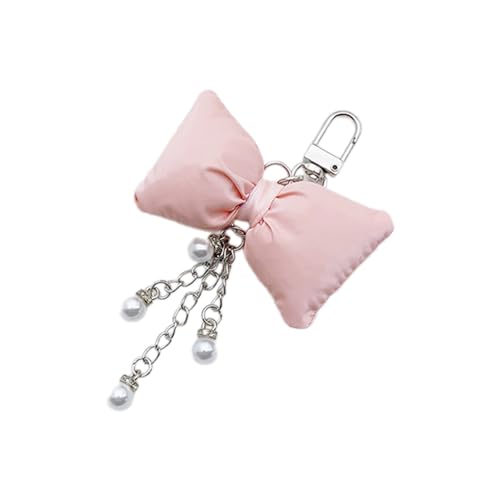 Zqxnt Schöne Bogenknot Perlenkette Schlüsselbund Anhänger Mode Süße Hängeschmuck Keyring Rucksack Dekoration Charm Schmuck Süß von Zqxnt