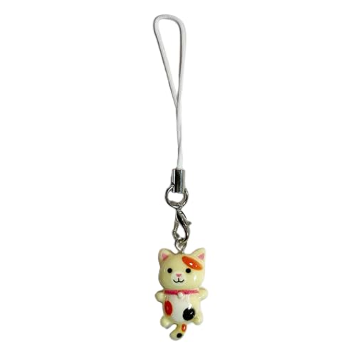 Zqxnt Schöne Katzenanhänger Telefonkette Armband Kätzchen Charme Schlüsselbund Telefon Lanyard Acrylschlüsselringbeutel Schmuck Geschenk Telefonkette Armband von Zqxnt