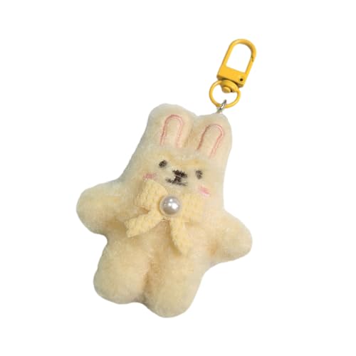 Zqxnt Schöne Plüschkaninchen Schlüsselbund Mit Perlenkrawatte Für Mädchen Und Frauen Weiche Plüsch Charme Keyrings Anhänger Accessoire Student Bag Dekoration von Zqxnt