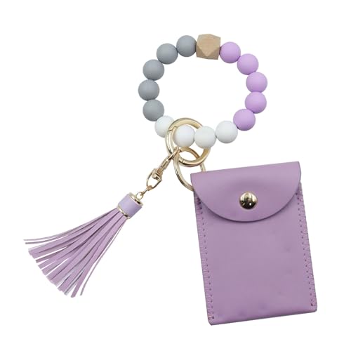 Zqxnt Silikon Perlen Tassels Key Rings Brieftasche Anhänger Keyring Stylischer Münzhalter Charme Schlüsselbund Zubehör Für Den Täglichen Gebrauch Münze Geldbeutel Charme von Zqxnt
