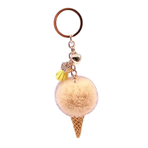 Zqxnt Stilvolle Eisschlüsselkette Für Frauen Und Mädchen Farbenfrohe Plüsch Pompoms Anhänger Keychain Mode Bag Accessoire Trendy Keyring Für Taschen von Zqxnt