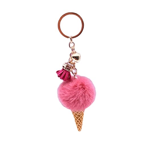 Zqxnt Stilvolle Eisschlüsselkette Für Frauen Und Mädchen Farbenfrohe Plüsch Pompoms Anhänger Keychain Mode Bag Accessoire Trendy Keyring Für Taschen von Zqxnt