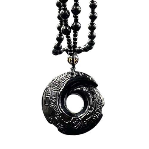 Zqxnt Stilvolle Halskette Mit Perlener Kette Runder Runder Anhänger Halsschmuck Auffällige Hals Accessoire Runde Runde Jade Anhänger Halsschmuck von Zqxnt