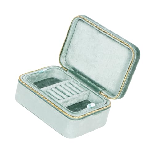 Zqxnt Stilvolle Schmuckkoffer Doppelschicht Reiseringe Box Weiche Samt Organisatoren Elegante Schmuckschatulle Für Frauenzubehör Für Frauen von Zqxnt