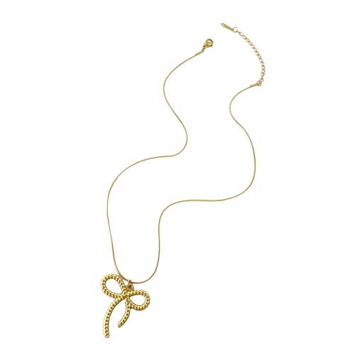 Zqxnt Stylish Bowknot Halskette Einstellbare Länge Neckkette Bowtie Pendellschütze Kette Vielseitiges Accessoire Für Tägliche Verschleiß Eleganter Frauen Halskette von Zqxnt