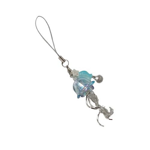 Zqxnt Stylish Jellyfish Mobiles Zubehör Telefon Charme Key Pendnat Acryl Textur Fashion Phone Haning Ornament Für Tägliche Verwendung Trendiger Acrylschlüsselbund von Zqxnt