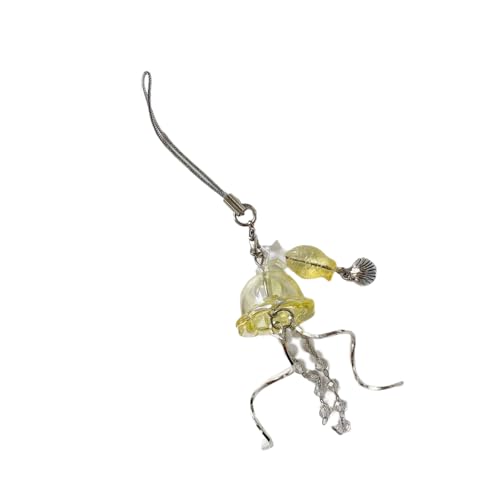 Zqxnt Stylish Jellyfish Mobiles Zubehör Telefon Charme Key Pendnat Acryl Textur Fashion Phone Haning Ornament Für Tägliche Verwendung Trendiger Acrylschlüsselbund von Zqxnt