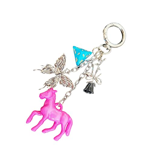 Zqxnt Stylish Weaving Seil Keyring Dices Und Pferdschlüsselkettenhand Bag Anhänger Accessoires Für Mode Enthusiasten Modische Seilschlüsselkette von Zqxnt