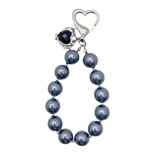 Zqxnt Süße Perlen Hoop Herz Telefon Hülle Charm Strape Auto Schlüsselanhänger Mode Bag Dekoration Lanyard Geldbeutel Accessoires Perlen Hoop Heart Schlüsselbund Anhänger von Zqxnt