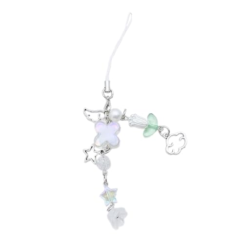 Zqxnt Sweet Bowknot Perlen Telefon Charme Blumenkette Schlüsselbund Mode Accessoire Bag Anhänger Keyring Für Telefone Und Rucksäcke Mode Mädchen Geschenk von Zqxnt