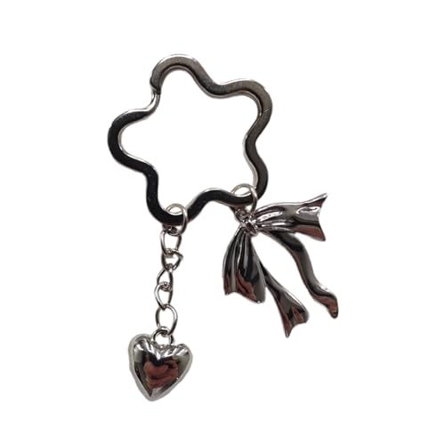 Zqxnt Sweet Heart Star Bowknot Schlüsselbund Anhänger Mode Schöne Hänge Orament Keyring Rucksack Dekoration Charm Schmuck Herz Star Bowknot Keychain Anhänger von Zqxnt