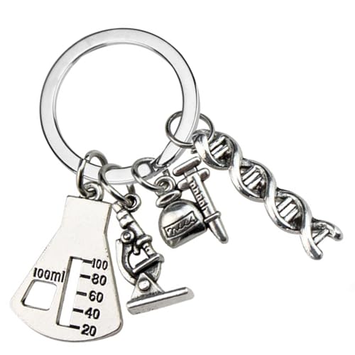 Zqxnt Tragbare Schlüsselringe Bildungsschlüssel Ornament Mit Chemie Molekül Strukturanhänger Für Den Täglichen Gebrauch Und Die Schichtmolekülstruktur Schlüsselringe von Zqxnt